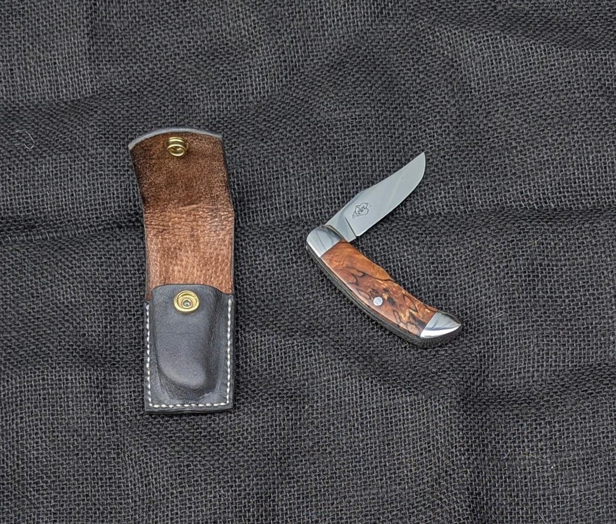 Clip-point slipjoint in Elmax, 316 and stabilised spalted beech - Image 2