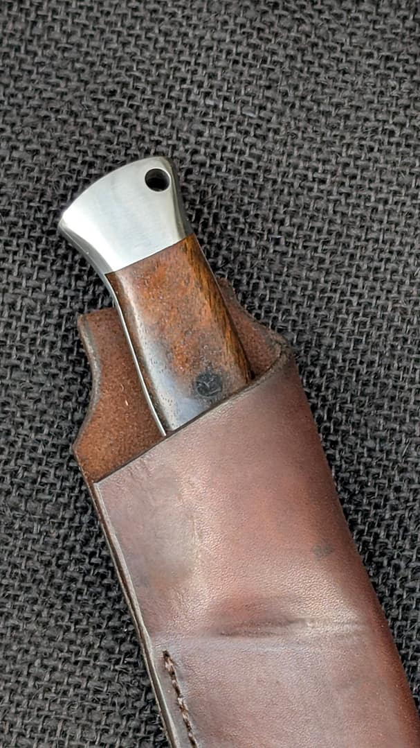 General purpose sheath knife in 80crv2 and stabilised walnut - Image 8