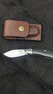 PXL_20250314_171910631.PORTRAIT.ORIGINAL Handcrafted slipjoint pocket knife in Rwl-34, 316 stainless and crosscut carbon fibre
