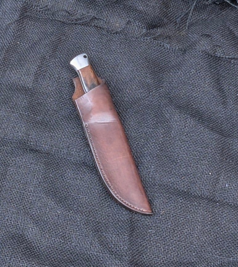 General purpose sheath knife in 80crv2 and stabilised walnut - Image 7