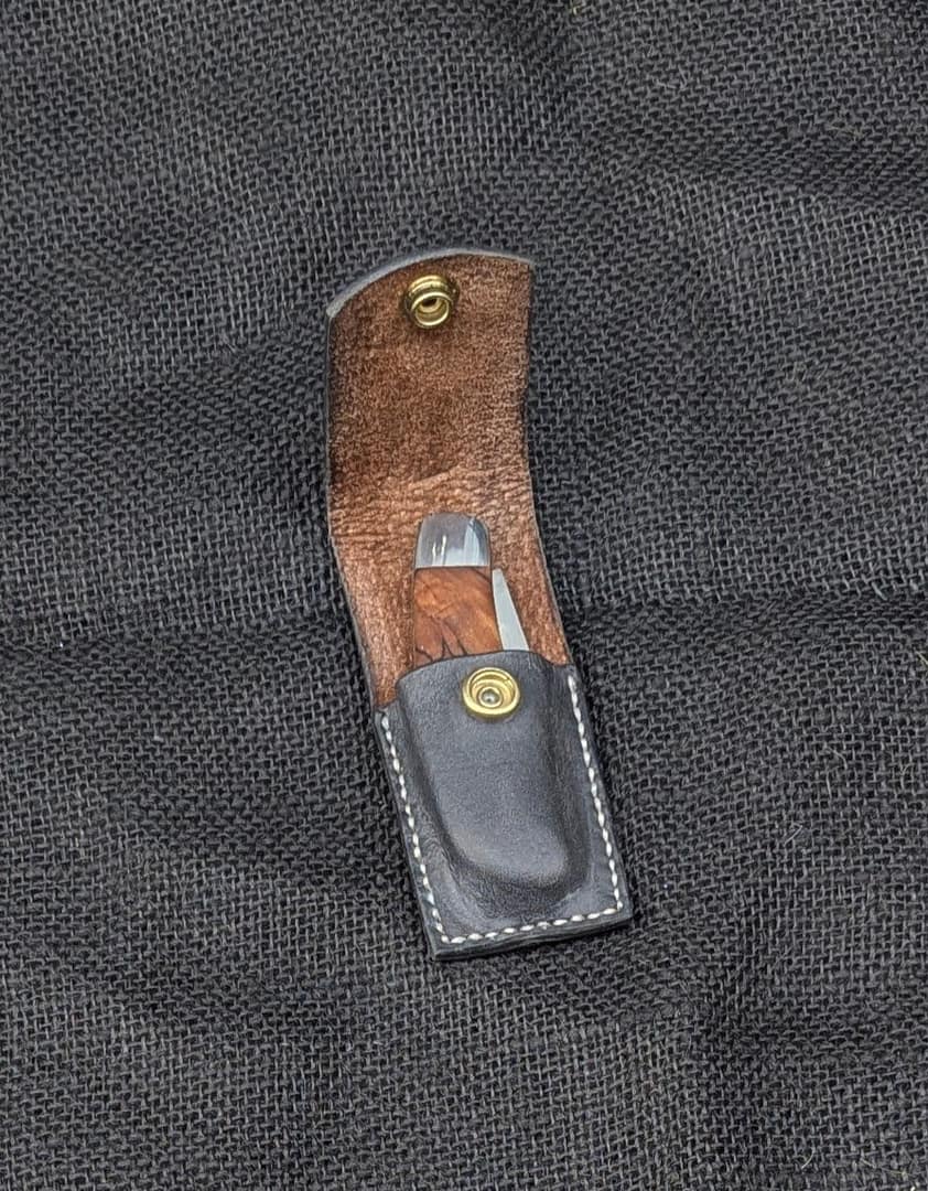 Clip-point slipjoint in Elmax, 316 and stabilised spalted beech - Image 3